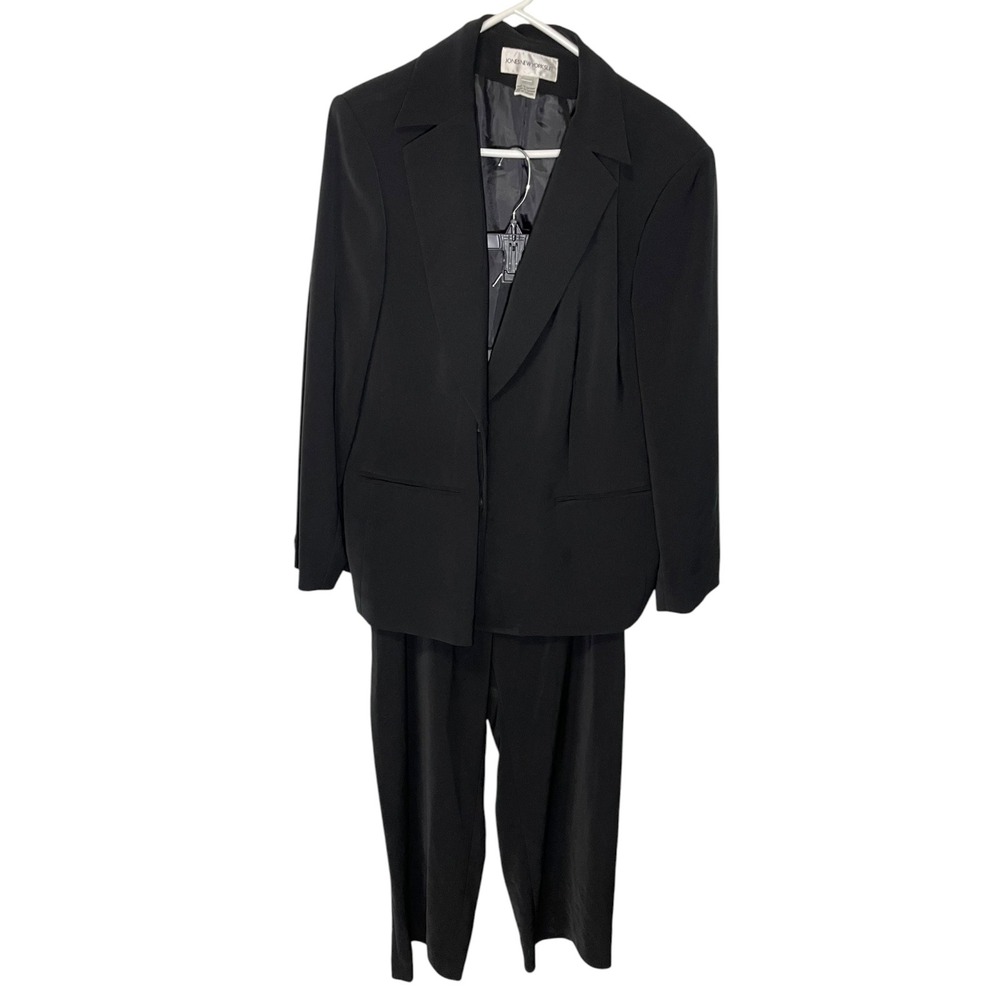 Jones New York 18W Black Pant Suit Blazer Trousers Set Professional Officecore